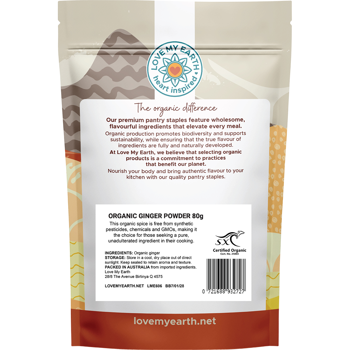 Love My Earth Organic Ground Ginger 80g