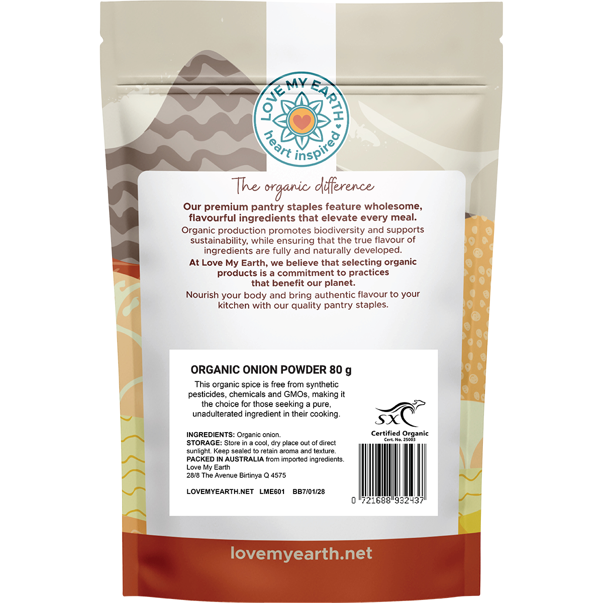 Love My Earth Organic Onion Powder 80g