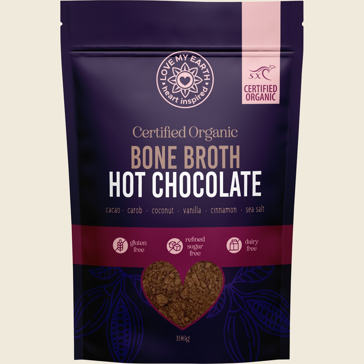 Love My Earth Organic Bone Broth Hot Chocolate 196g