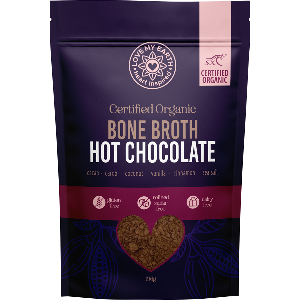 Love My Earth Organic Bone Broth Hot Chocolate 196g