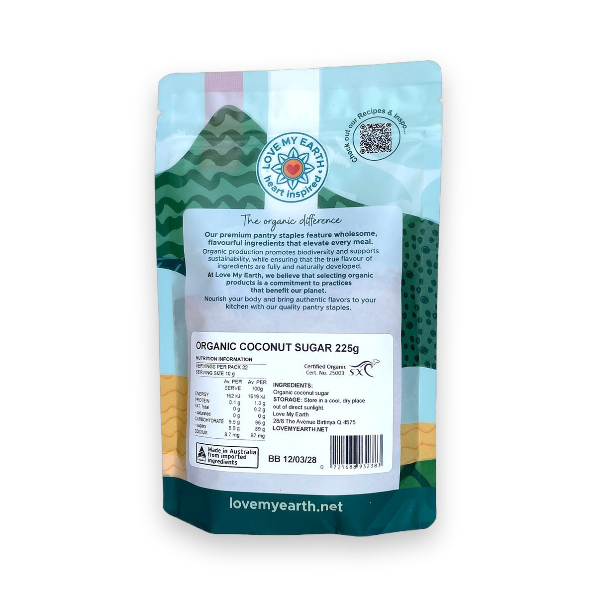 Love My Earth Organic Coconut Sugar 225g