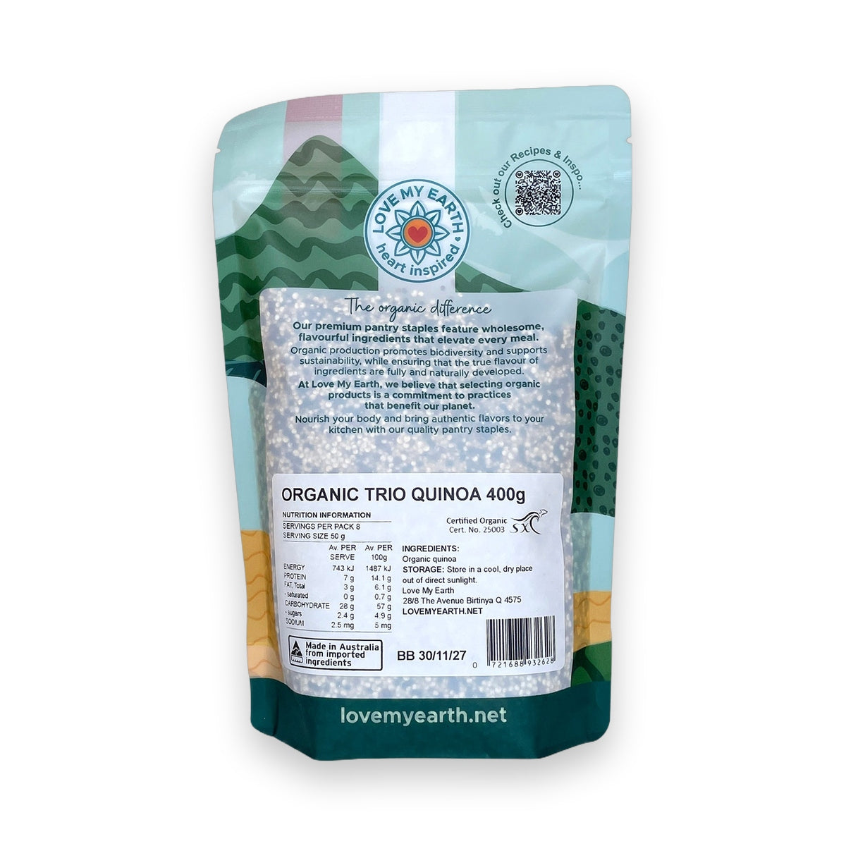 Love My Earth Organic Trio Quinoa 400g