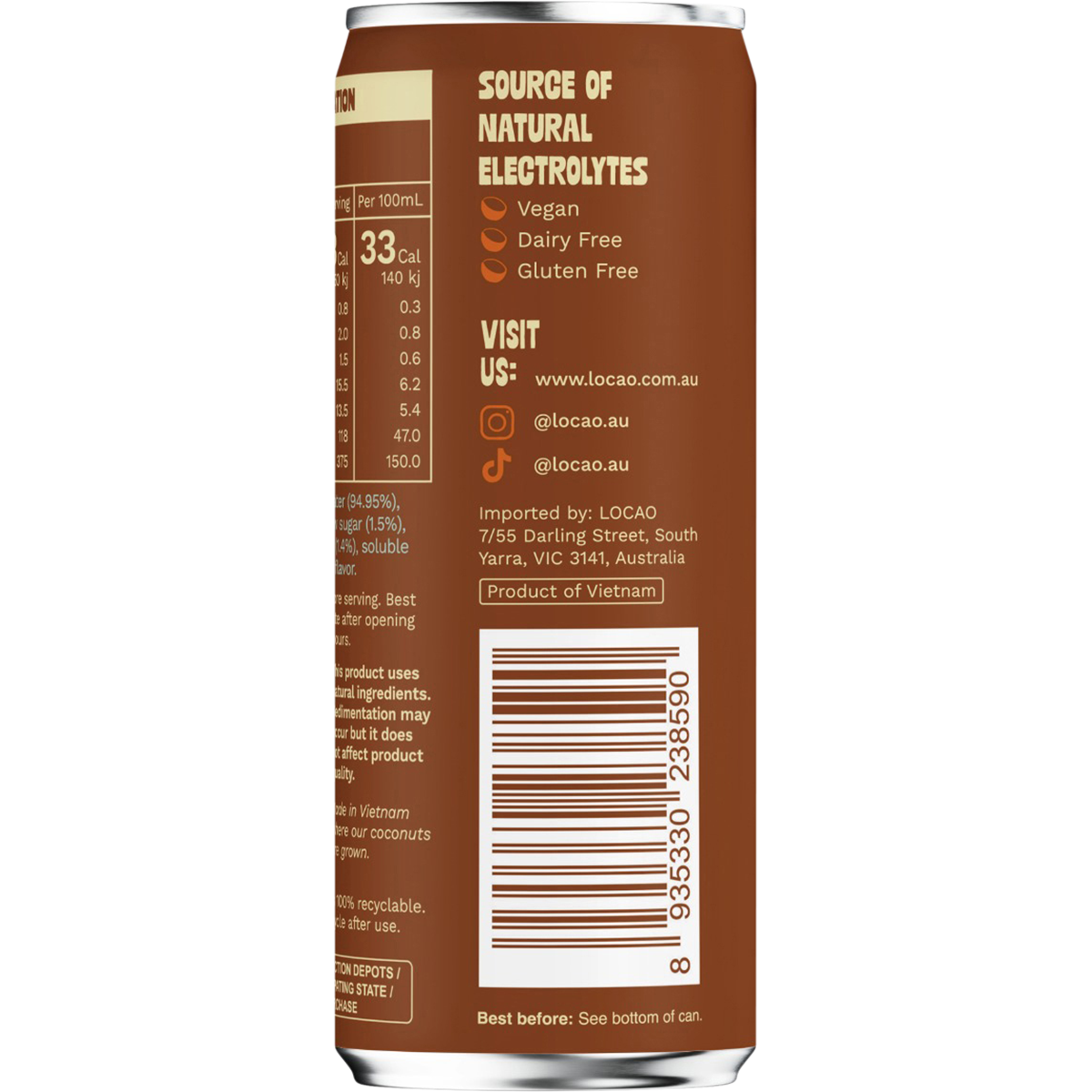 Locao Chocolate Coconut Water 250ml x 24 Pack