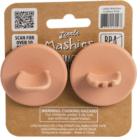 LITTLE MASHIES Silicone Distractor Cutlery Blush Pink 1 LITTLE MASHIES