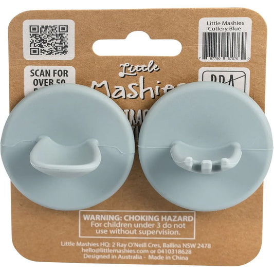 LITTLE MASHIES Silicone Distractor Cutlery Dusty Blue 1 LITTLE MASHIES