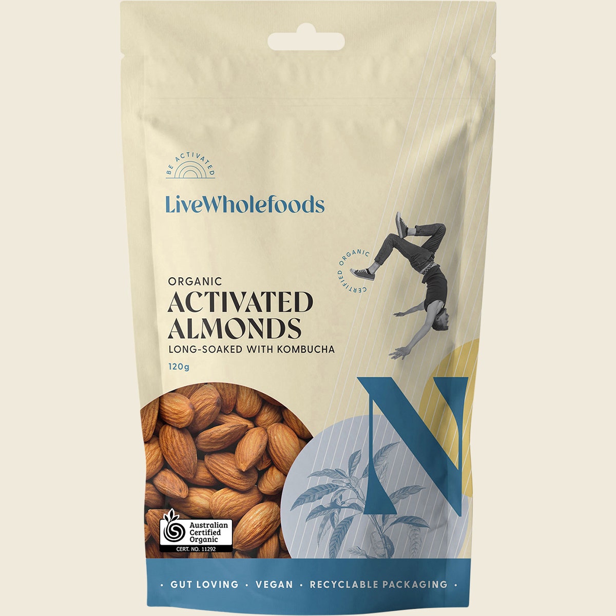 Live Wholefoods Organic Activated Almonds 120g