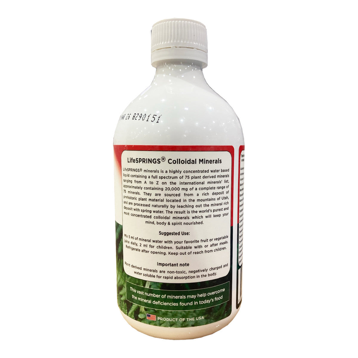 LifeSPRINGS Colloidal Minerals (75 Plant Derived Essential Minerals) 500ml - Cutprice Online