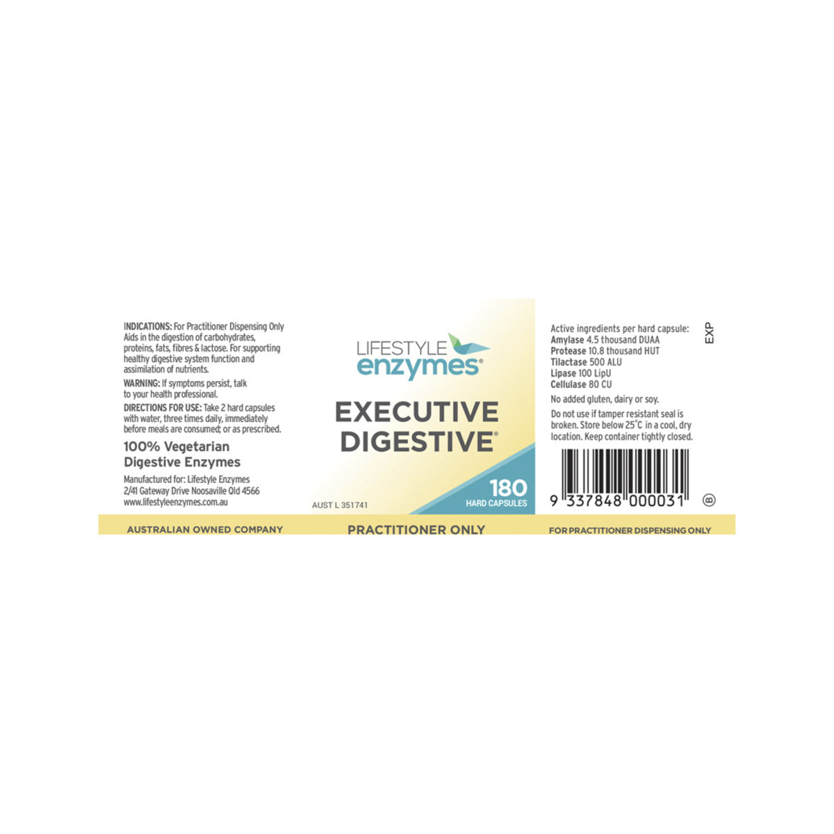 Lifestyle Enzymes Executive Digestive 180c - Cutprice Online