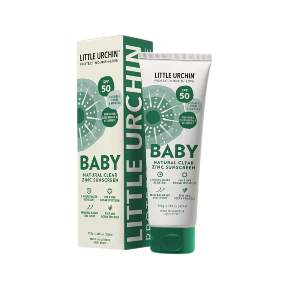 Little Urchin Natural Baby Sunscreen Clear Zinc Spf 50 100g - Cutprice Online