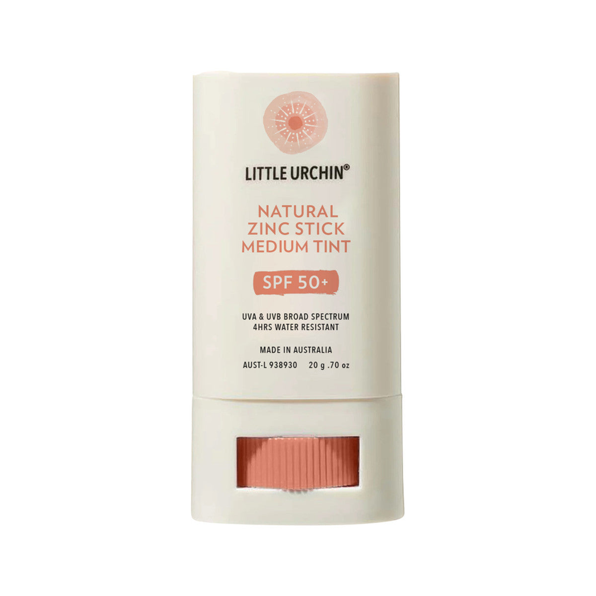 Little Urchin Natural Sunscreen Zinc Stick Medium Tint SPF 50 + 20g - Cutprice Online