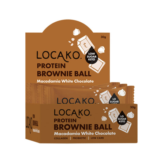 Locako Protein Brownie Ball Macadamia White Chocolate 30g(Pack of 10) - Cutprice Online