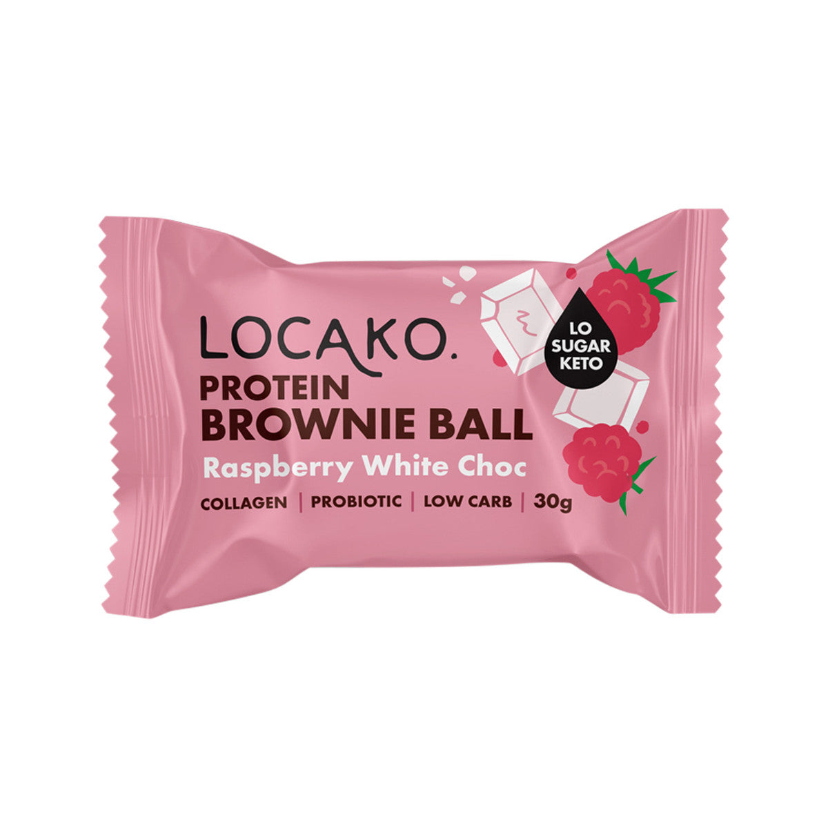 Locako Protein Brownie Ball Raspberry White Chocolate 30g(Pack of 10) - Cutprice Online
