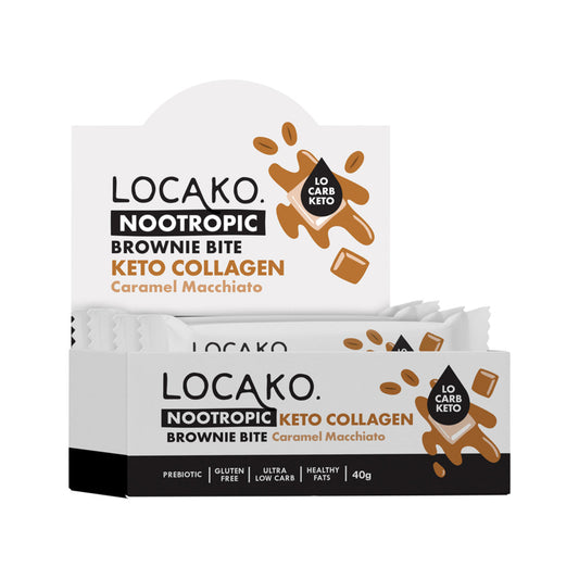 Locako Keto Collagen Brownie Bite (Nootropic) Caramel Macchiato 40g(Pack of 15) - Cutprice Online