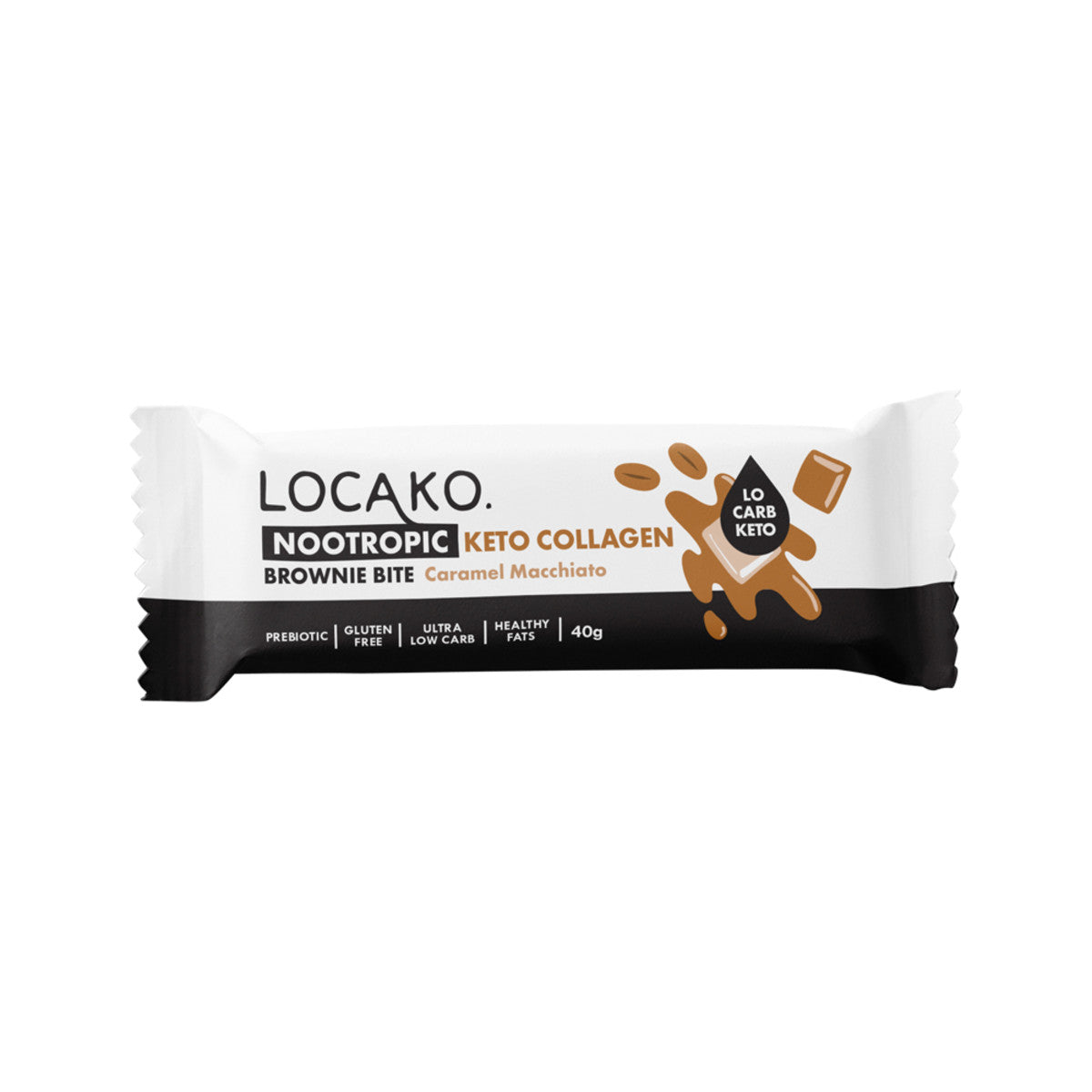 Locako Keto Collagen Brownie Bite (Nootropic) Caramel Macchiato 40g(Pack of 15) - Cutprice Online