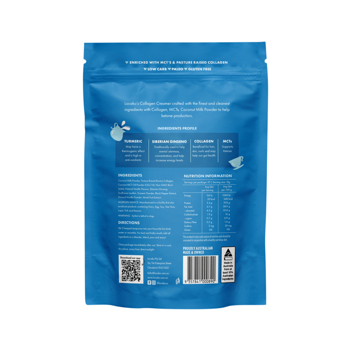 Locako Collagen Creamer Performance (Madagascan Vanilla) 300g - Cutprice Online