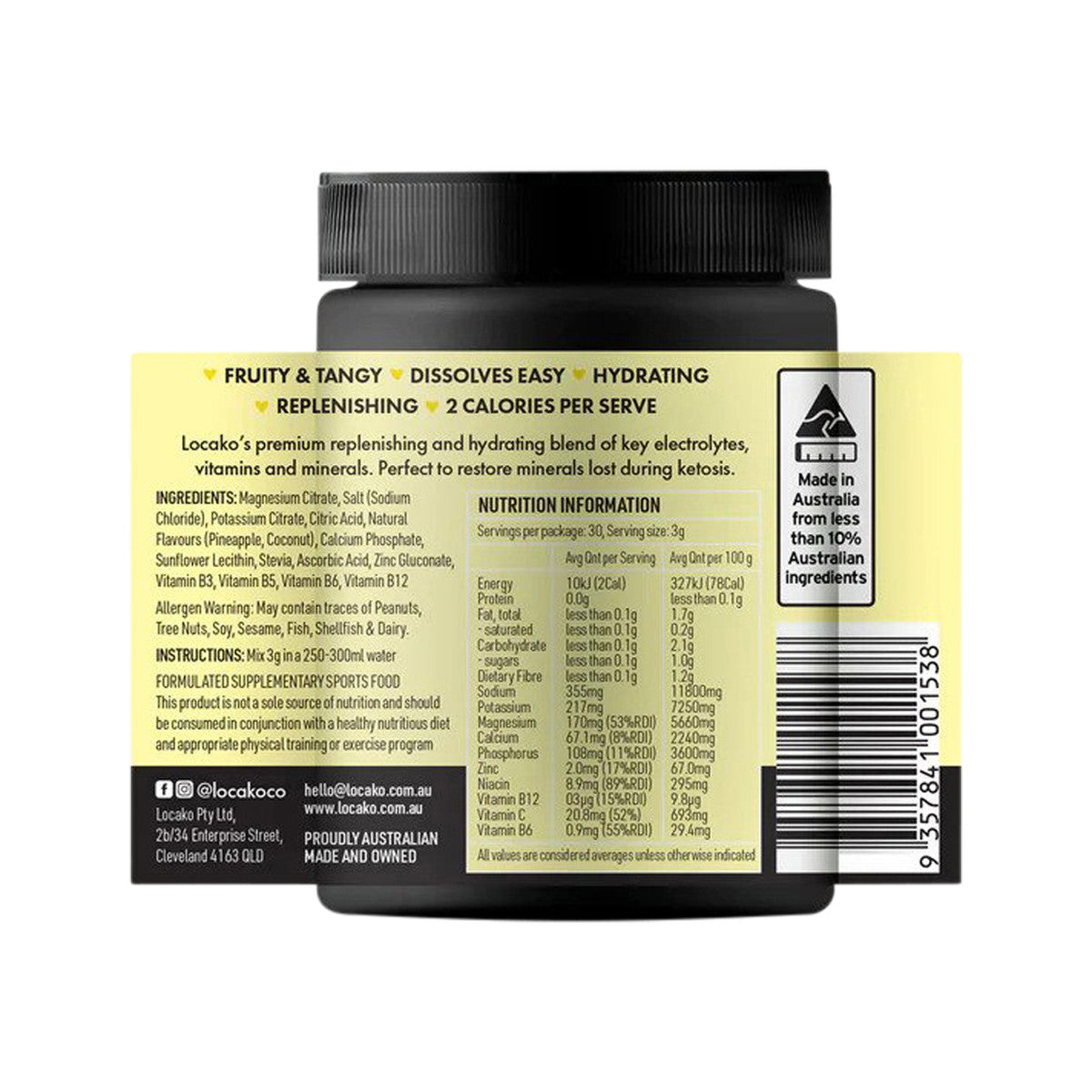 Locako Keto Electrolyte Hydrate & Replenish Pina Colada 90g - Cutprice Online