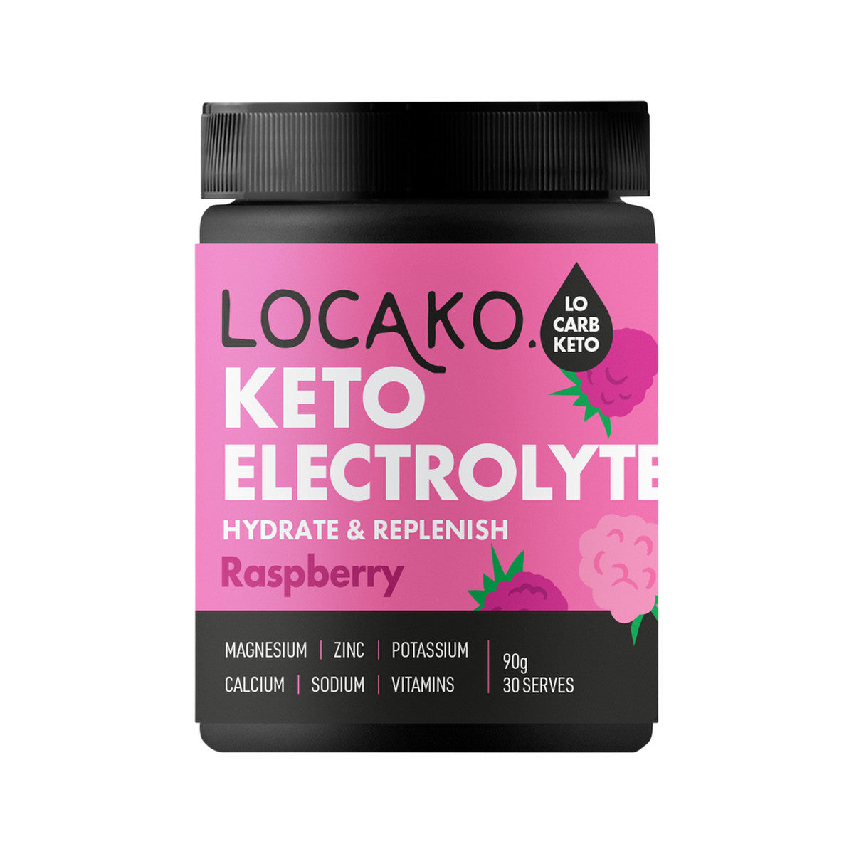 Locako Keto Electrolyte Hydrate & Replenish Raspberry 90g - Cutprice Online