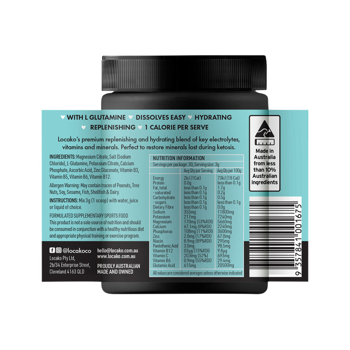 Locako Keto Electrolyte Hydrate & Replenish Unflavoured 90g - Cutprice Online