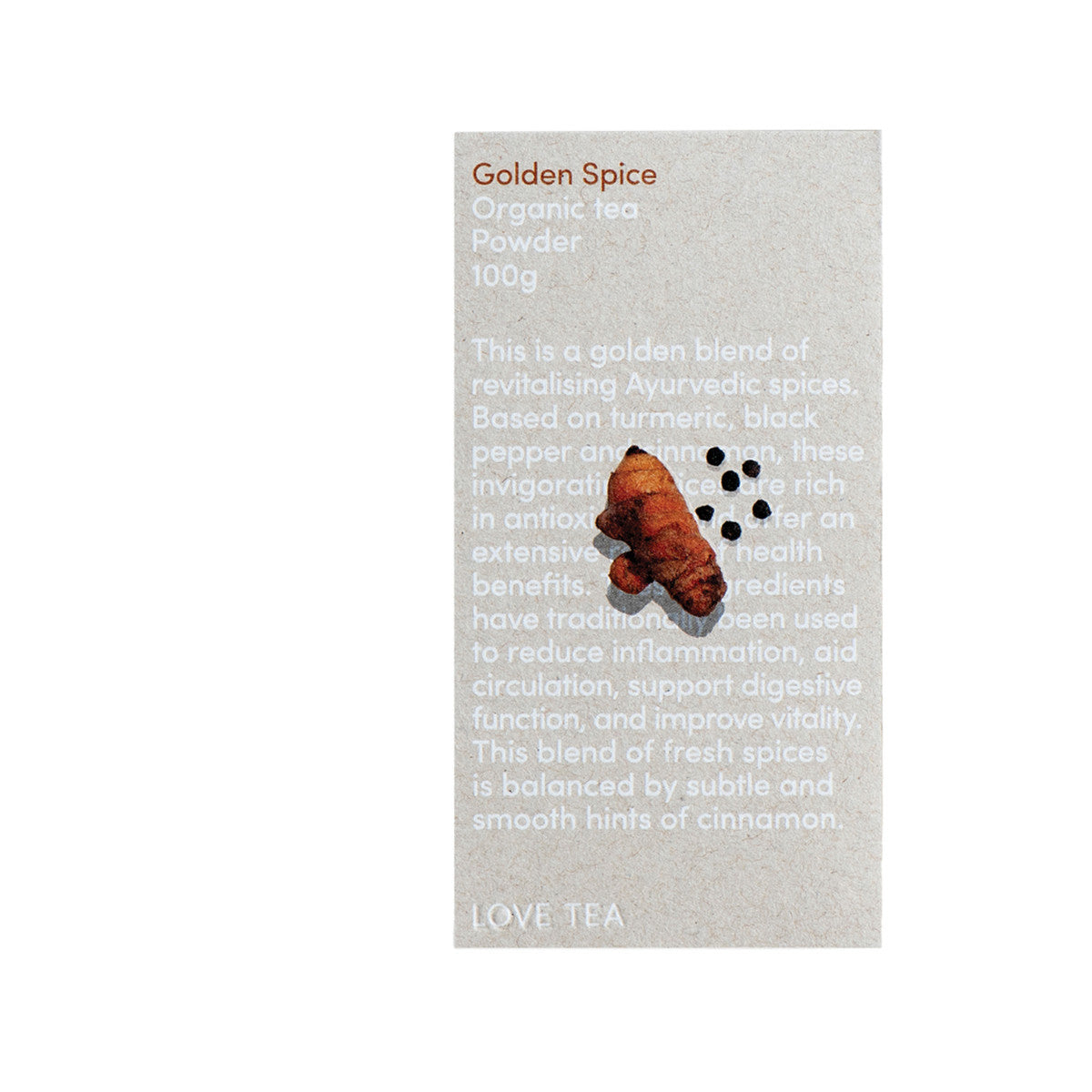 Love Tea Organic Golden Spice Tea Loose Leaf (Powdered Spice Blend) 100g - Cutprice Online