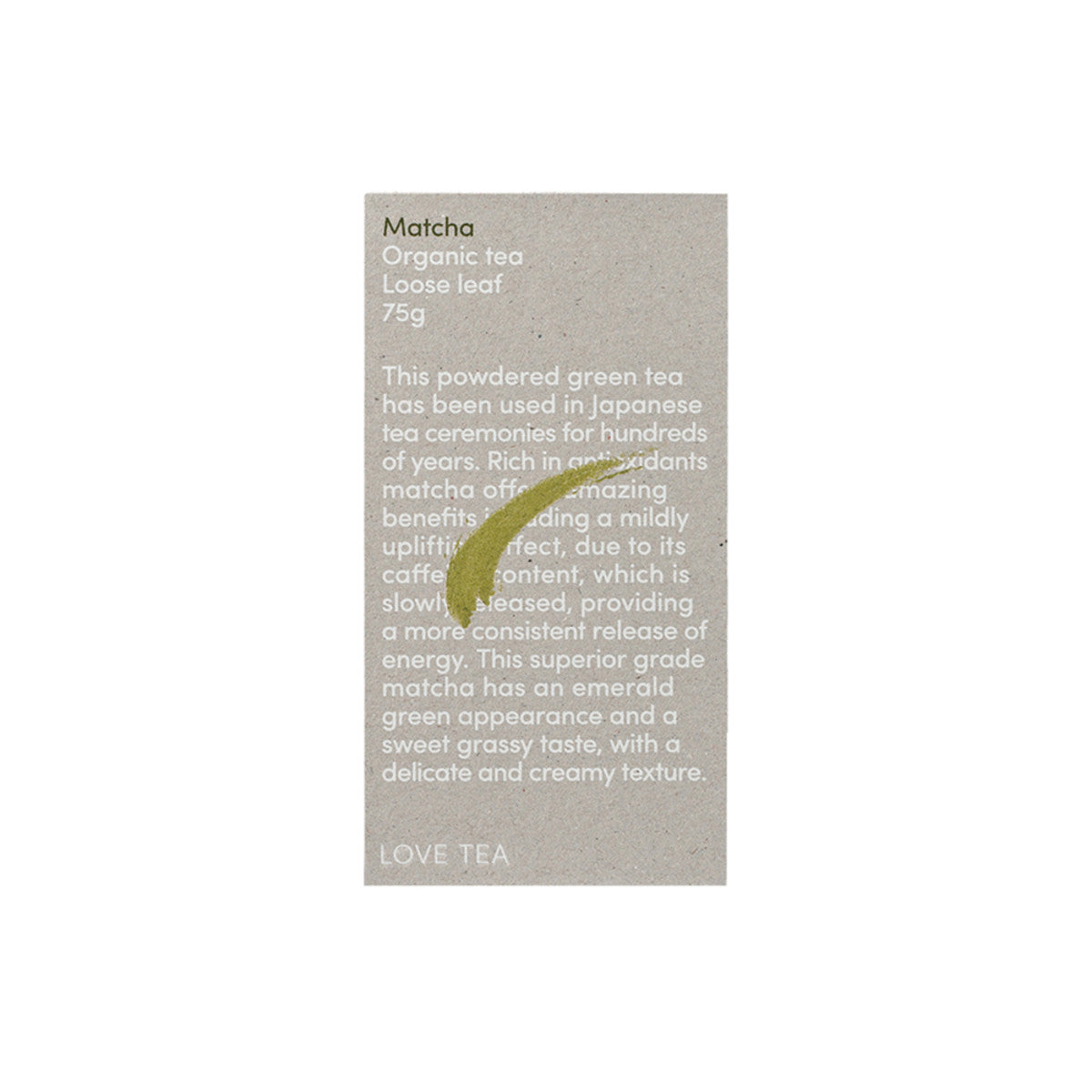 Love Tea Organic Matcha Tea Loose Leaf 75g - Cutprice Online