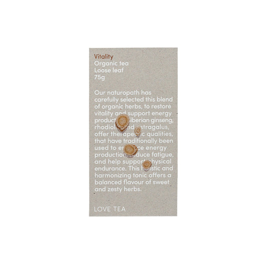Love Tea Organic Vitality Tea Loose Leaf 75g - Cutprice Online