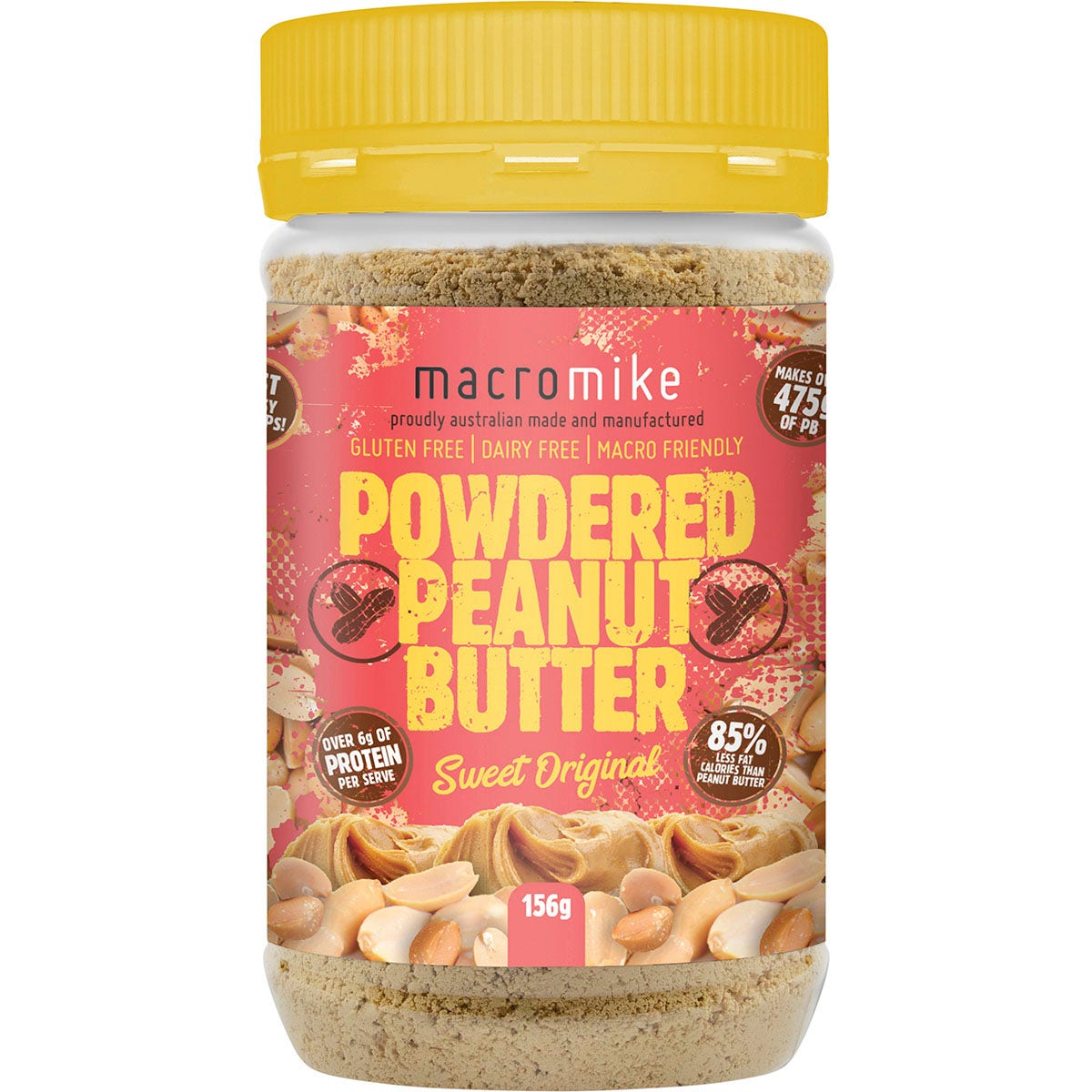 MACRO MIKE Powdered Peanut Butter Sweet Original 156g - Cutprice Online
