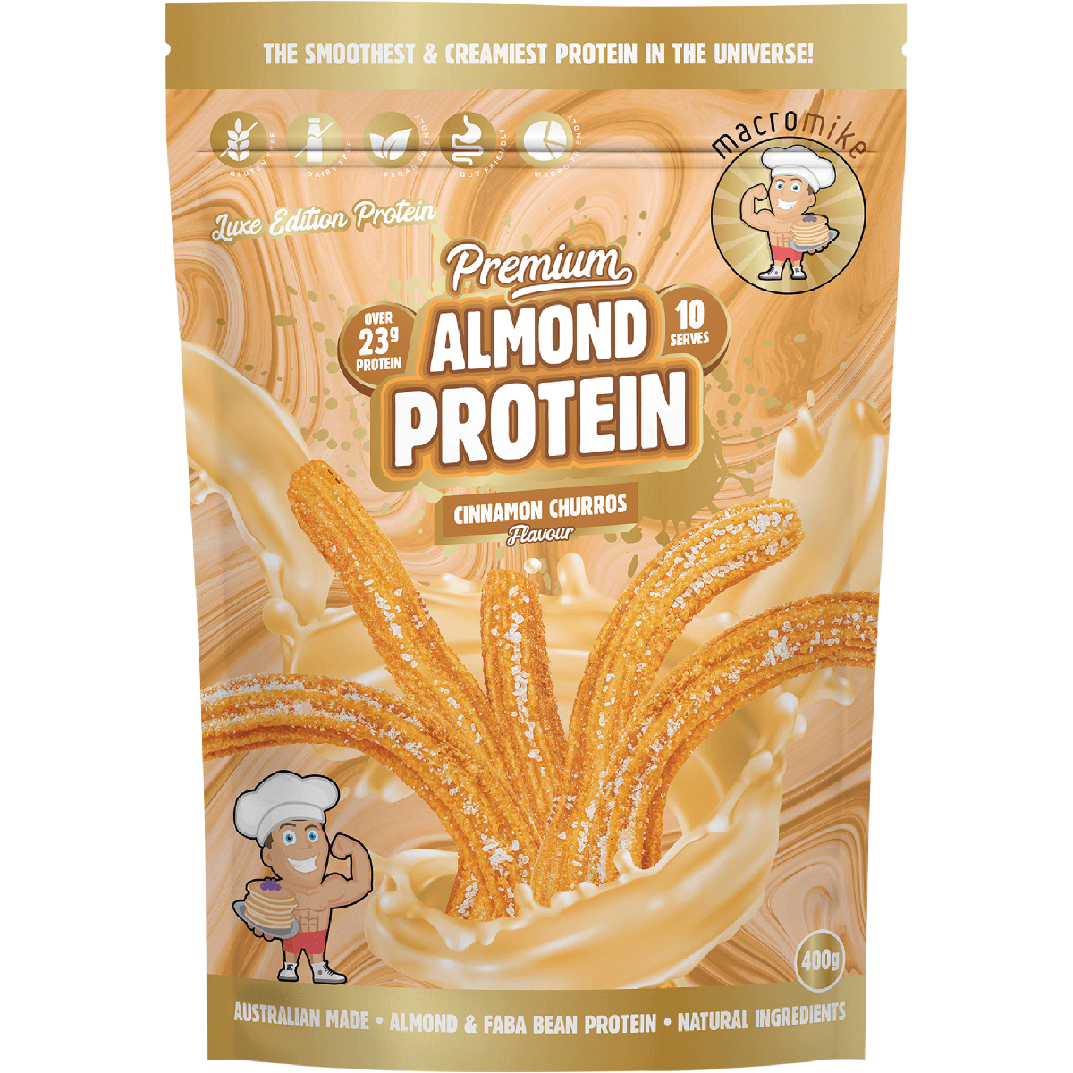 Macro Mike Premium Almond Protein Cinnamon Churros 400g