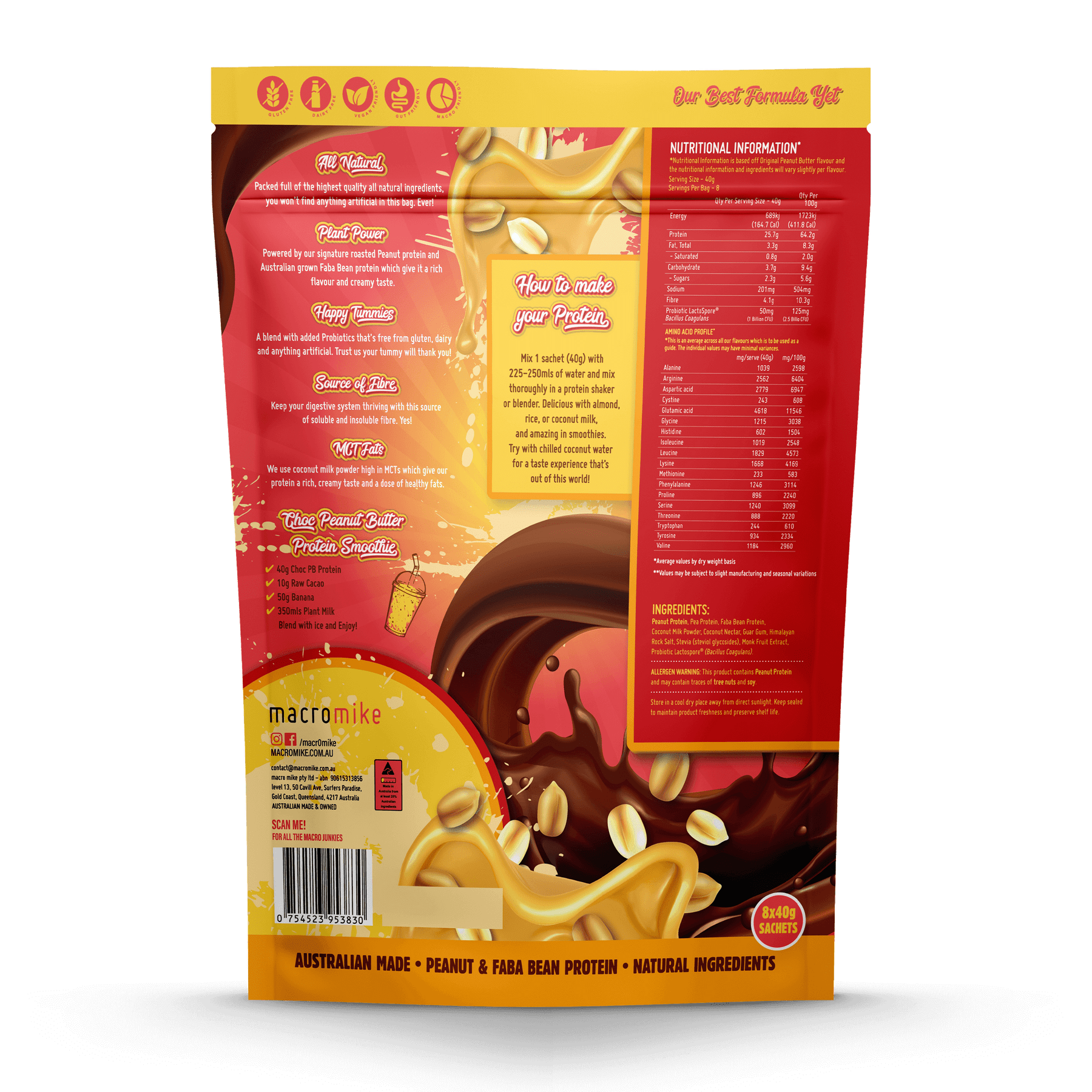 MACRO MIKE Premium Almond Protein Sample Pack 8x40g MACRO MIKE