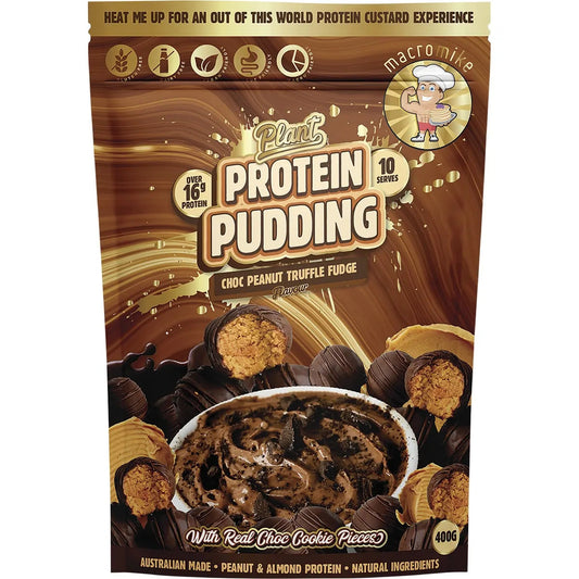 Macro Mike Plant Protein Pudding Choc Peanut Truffle Fudge 400g MACRO MIKE