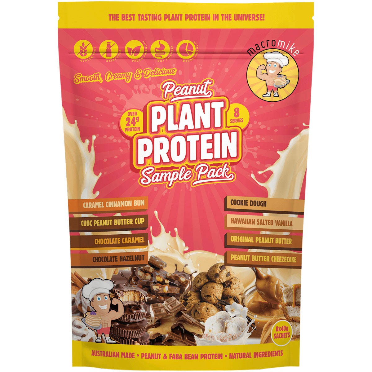 Macro Mike Peanut Plant Protein Sample Pack 8x40g MACRO MIKE