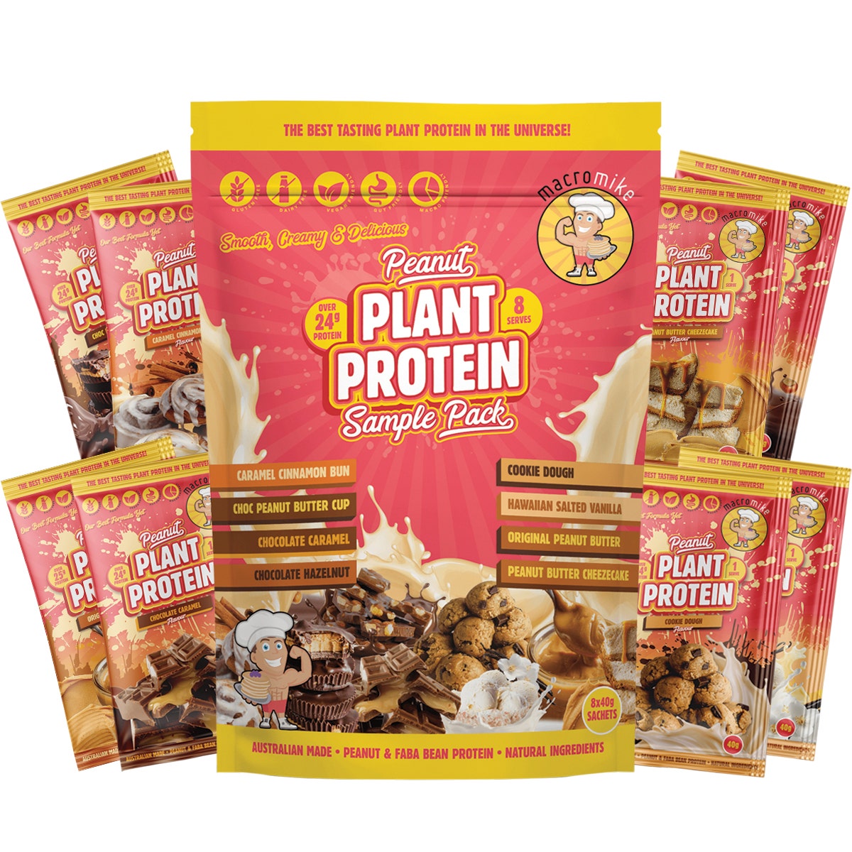 Macro Mike Peanut Plant Protein Sample Pack 8x40g MACRO MIKE