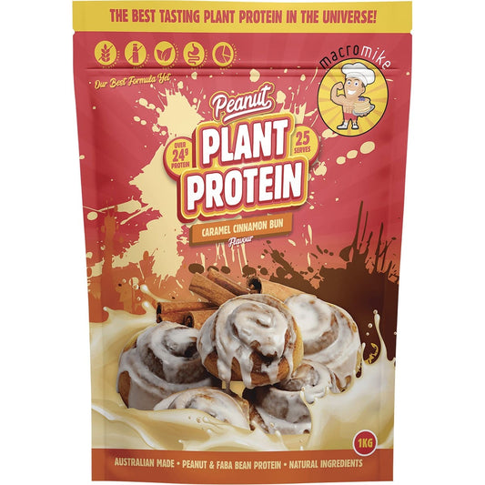 MACRO MIKE Peanut Plant Protein Caramel Cinnamon Bun 1kg MACRO MIKE