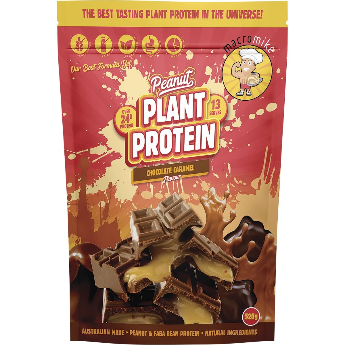 MACRO MIKE Peanut Plant Protein Chocolate Caramel 520g MACRO MIKE