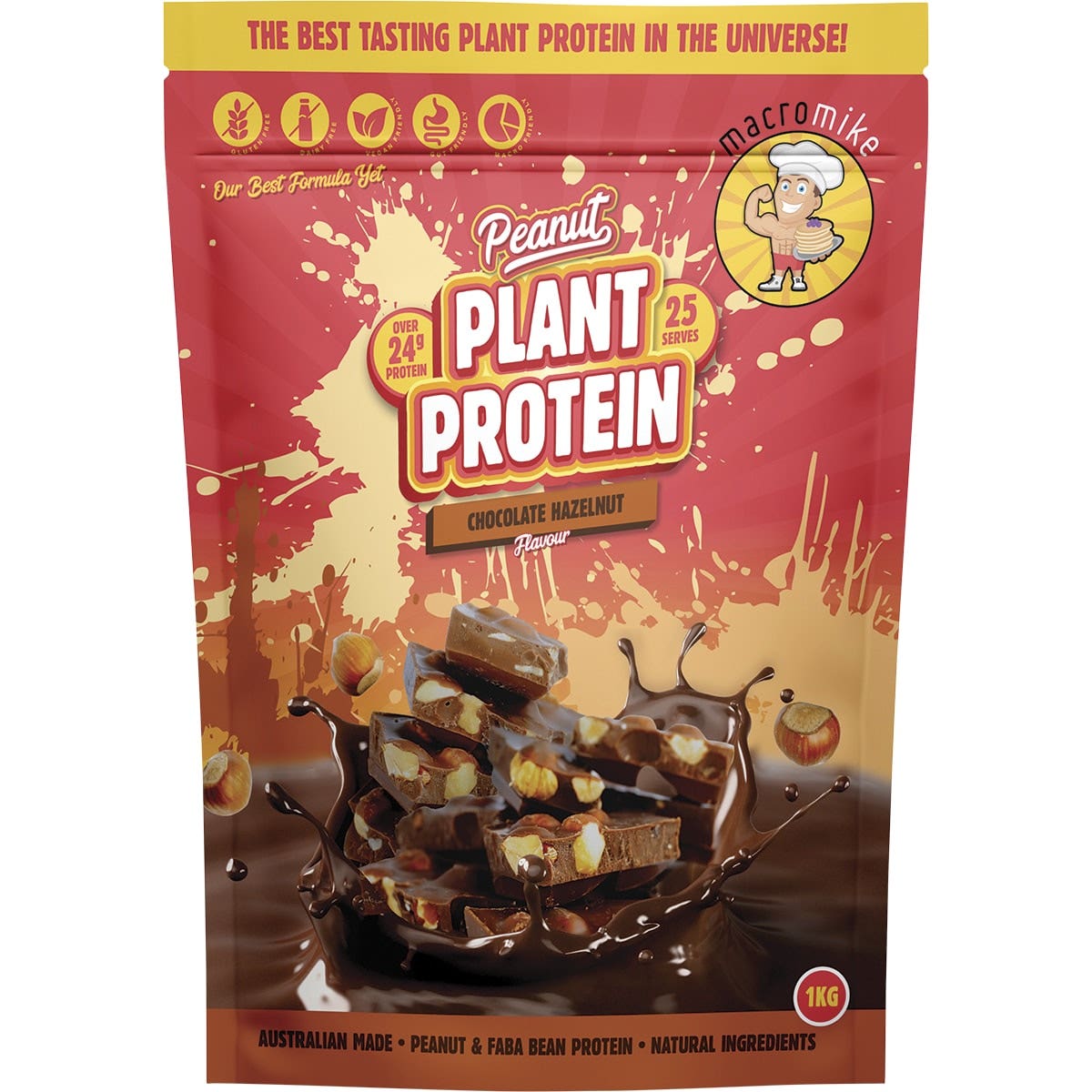 MACRO MIKE Peanut Plant Protein Chocolate Hazelnut 1kg MACRO MIKE