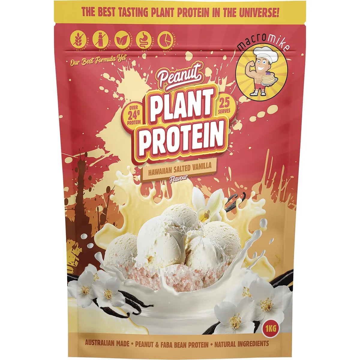 Macro Mike Peanut Plant Protein Hawaiian Salted Vanilla 1kg MACRO MIKE