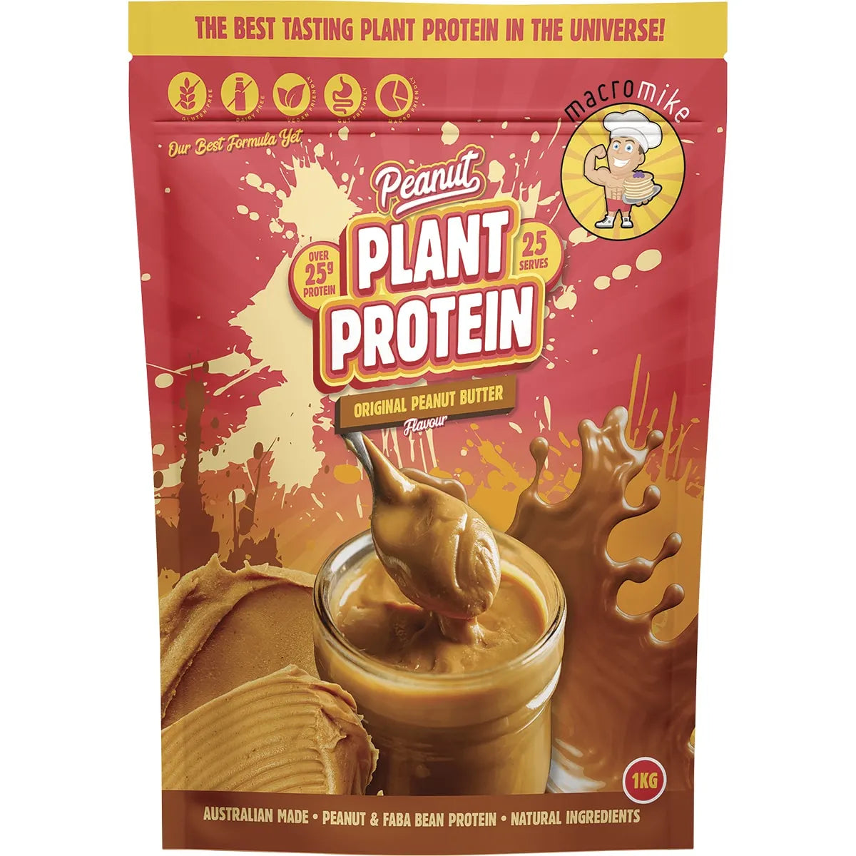 Macro Mike Peanut Plant Protein Original Peanut Butter 1kg MACRO MIKE