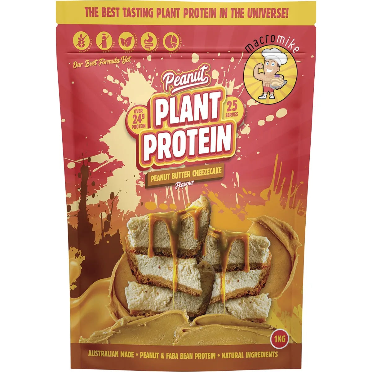 Macro Mike Peanut Plant Protein Peanut Butter Cheezecake 1kg MACRO MIKE