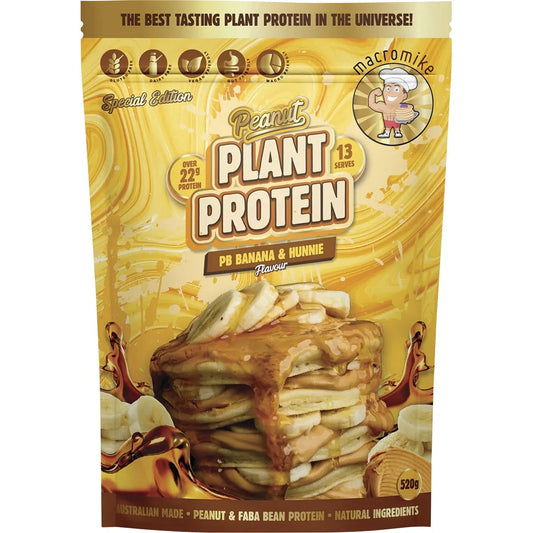 Macro Mike Peanut Plant Protein PB Banana & Hunnie 520g MACRO MIKE