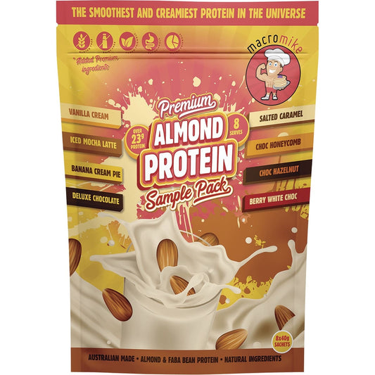 MACRO MIKE Premium Almond Protein Sample Pack 8x40g MACRO MIKE
