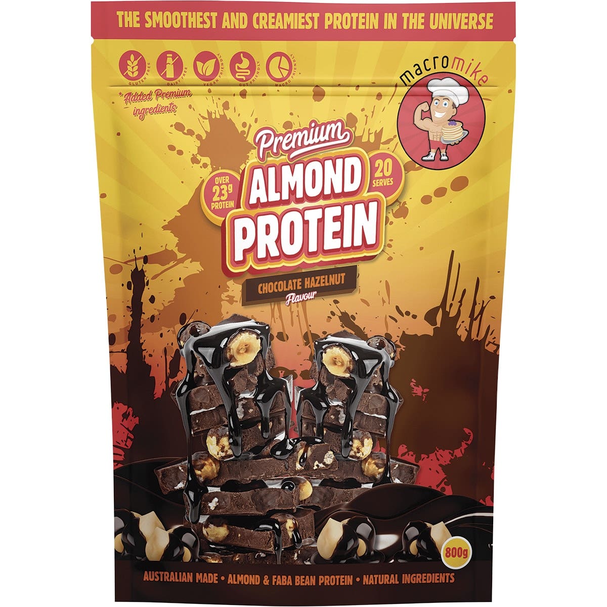 MACRO MIKE Premium Almond Protein Choc Hazelnut 800g MACRO MIKE