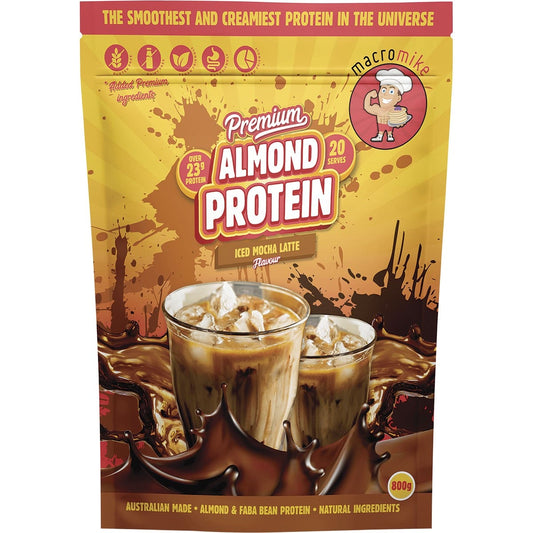 MACRO MIKE Premium Almond Protein Iced Mocha Latte 800g MACRO MIKE