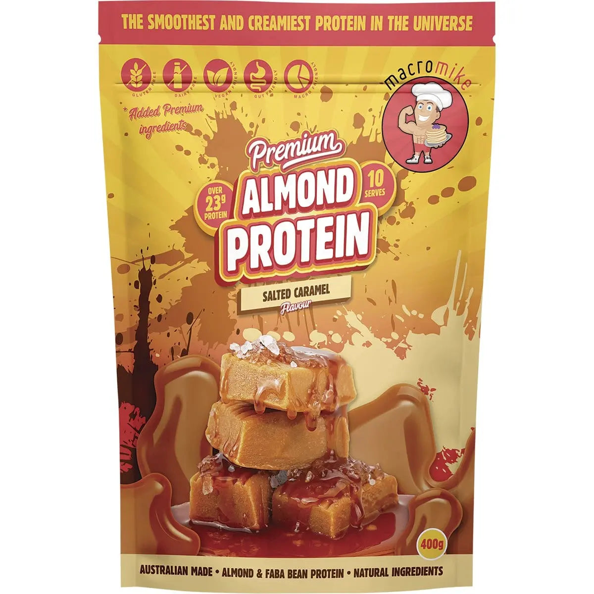 MACRO MIKE Premium Almond Protein Salted Caramel 400g MACRO MIKE
