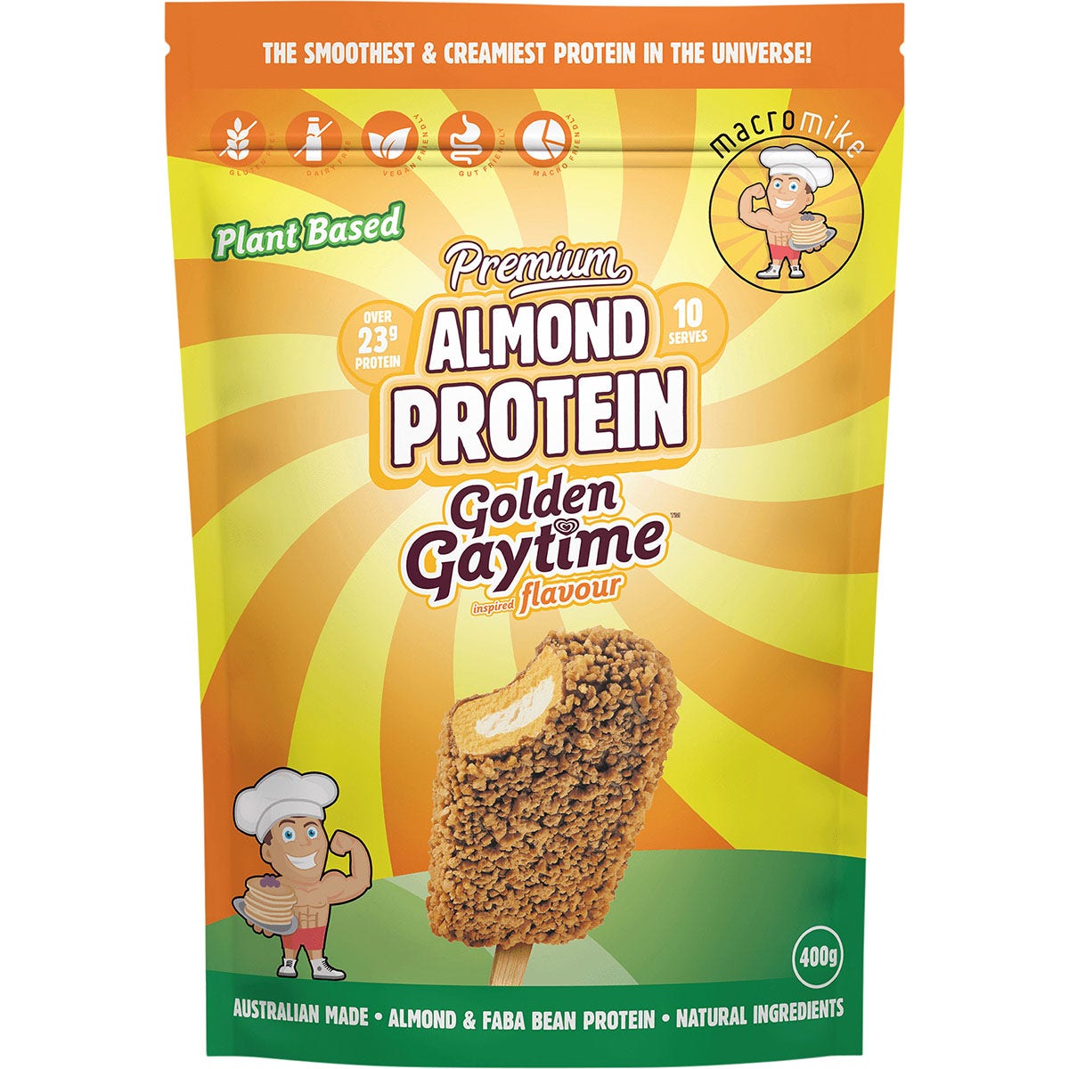 Macro Mike Premium Almond Protein Golden Gaytime 400g - Cutprice Online
