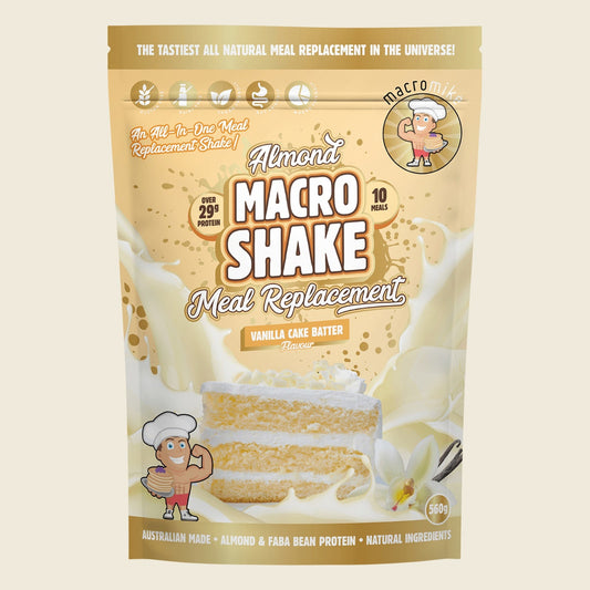 Macro Mike Almond Macro Shake Meal Replacement Vanilla Cake Batter 560g