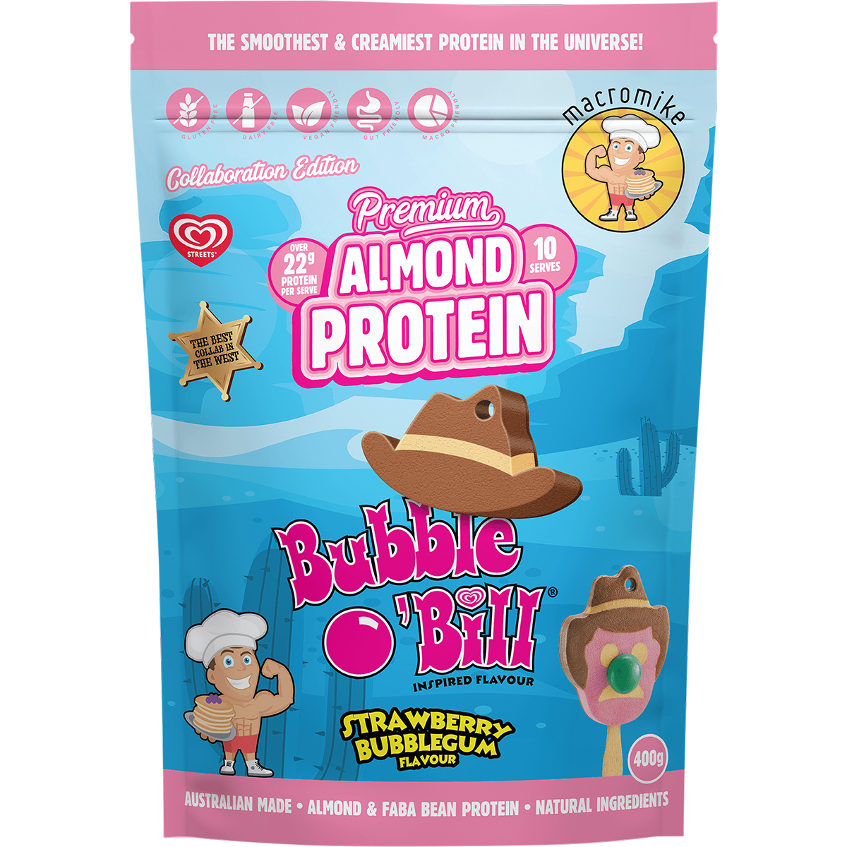Macro Mike x Streets Almond Protein Bubble O'Bill Inspired 400g