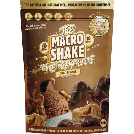 Macro Mike The Macro Shake Meal Replacement Choc PB Swirl 560g MACRO MIKE