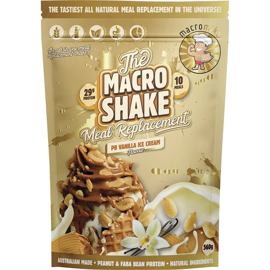 Macro Mike The Macro Shake Meal Replacement PB Vanilla Ice Cream 560g MACRO MIKE