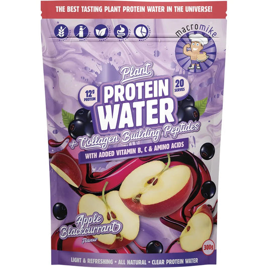 Macro Mike Plant Protein Water Apple Blackcurrant 300g MACRO MIKE