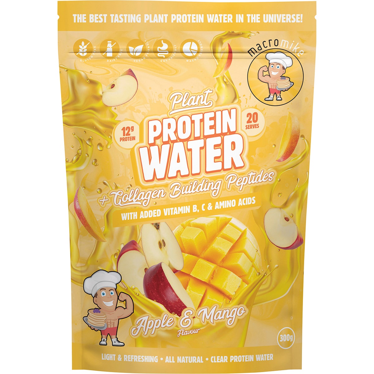 MACRO MIKE Plant Protein Water Apple & Mango 300g - Cutprice Online