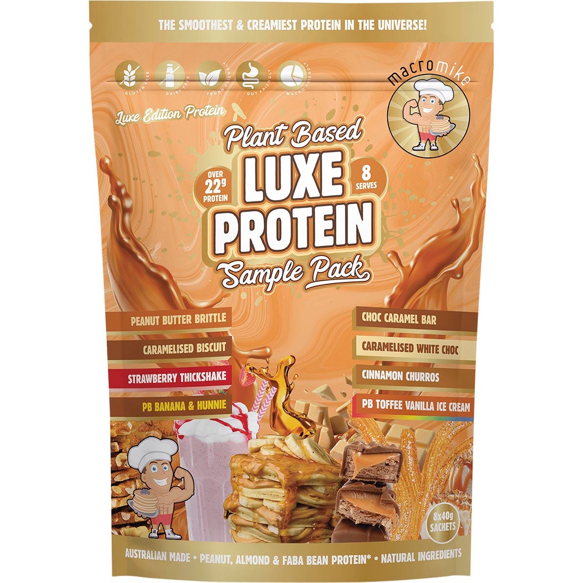 Macro Mike Plant Based Luxe Protein Sample Pack 8x40g - Cutprice Online